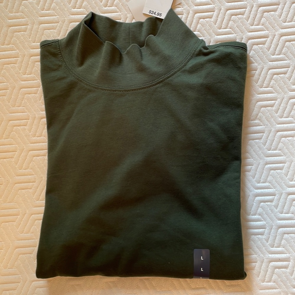 Land's End Men's Mock turtleneck color: EverGreen Forest size large